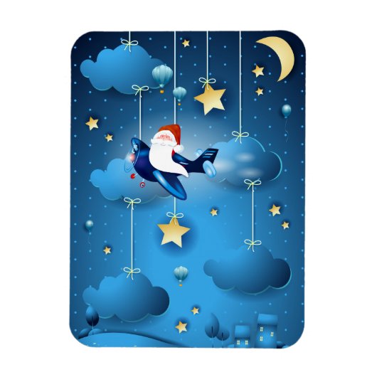 De kerstman komt eraan magneet (Verticaal)