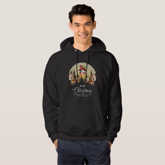 De kerstman komt eraan | Mannen Hoodie (Voorkant volledig)