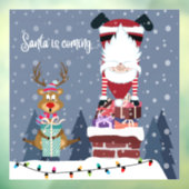 De kerstman komt eraan raamsticker (Vel 3)