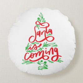 De Kerstman komt eraan Rond Kussen