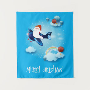 De kerstman komt eraan wandkleed