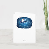 De Kerstman komt Gevouwen Wenskaart binnen Kaart (Achterkant)