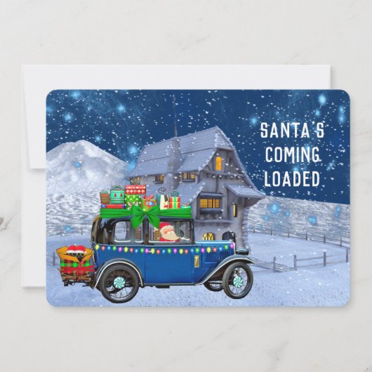 De kerstman komt in de buurt van de geladen humor kaart (Voorkant)