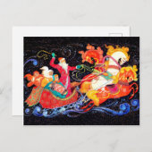 De Kerstman komt in drie paarden-liefhebbers, de S Briefkaart (Voorkant / Achterkant)