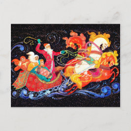 De Kerstman komt in drie paarden-liefhebbers, de S Briefkaart