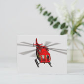 De Kerstman komt in een heli Briefkaart (Staand voorkant)