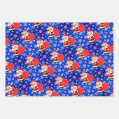 De kerstman komt met een enorme tas in 3 design inpakpapier vel (Voorkant 3)