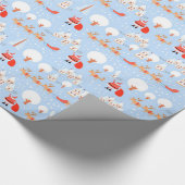 De kerstman komt met rendier. cadeaupapier (Hoek)