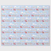 De kerstman komt met rendier. cadeaupapier (Vlak)