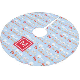 De kerstman komt met rendiermonogram kerstboom rok