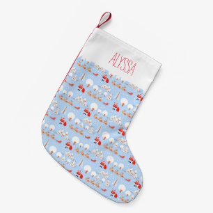De kerstman komt met rendiernaam kleine kerstsok