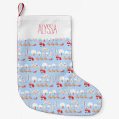 De kerstman komt met rendiernaam kleine kerstsok (Voorkant)