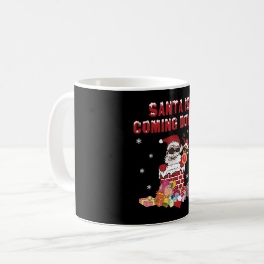 De Kerstman komt naar beneden. Koffiemok (Voorkant links)