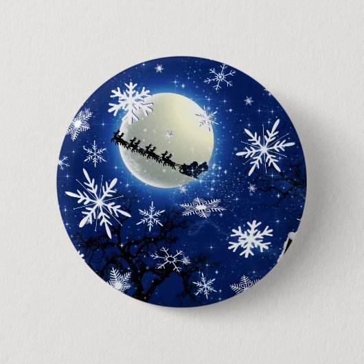 De kerstman komt naar de Button. Ronde Button 5,7 Cm (Voorkant)
