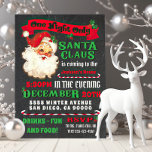 De kerstman komt naar de kerst kaart<br><div class="desc">Poster geïnspireerd door "Santa Claus komt naar de stad" op een avond alleen op uitnodiging van de kerstpartij op een antiek achtergrond</div>