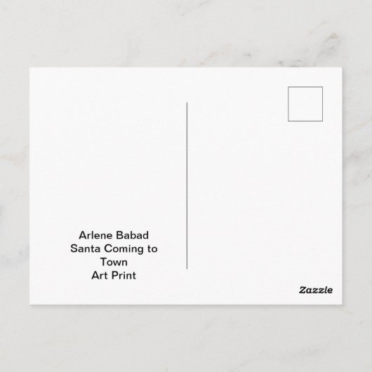 De Kerstman komt naar de stad, Briefkaart (Achterkant)