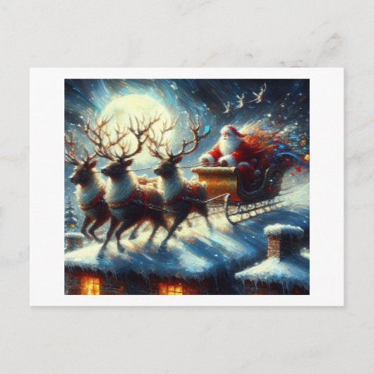 De Kerstman komt naar de stad, Briefkaart (Voorkant)