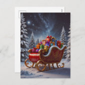 De kerstman komt naar de stad feestdagenkaart (Voorkant / Achterkant)