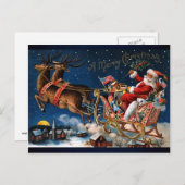 De kerstman komt naar de stad feestdagenkaart (Voorkant / Achterkant)