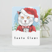De kerstman komt naar de stad feestdagenkaart (Staand voorkant)