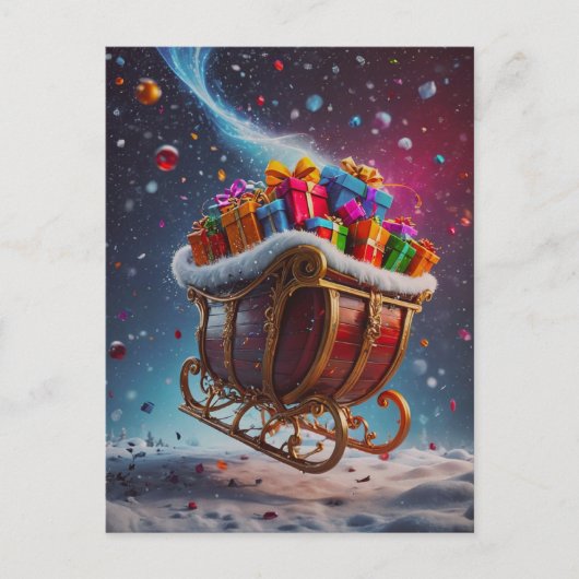 De kerstman komt naar de stad feestdagenkaart (Voorkant)