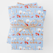 De kerstman komt naar de stad. inpakpapier vel (In situ)