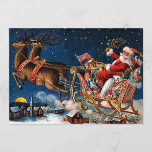 De kerstman komt naar de stad kaart