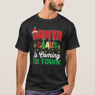 De kerstman komt naar de stad Kerstmis Pajama T-shirt