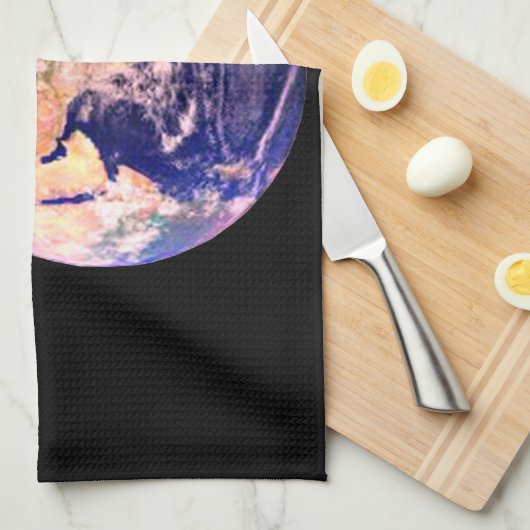 De Kerstman komt naar de stad keukenhanddoek (Quarter Fold)