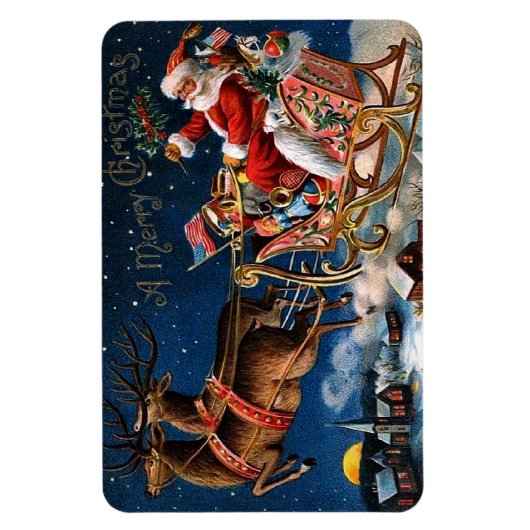 De kerstman komt naar de stad magneet (Verticaal)