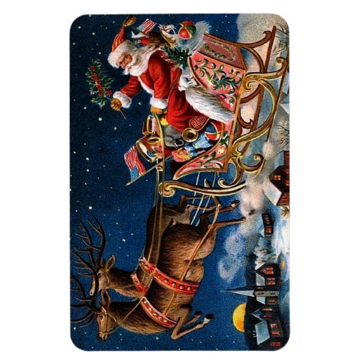 De kerstman komt naar de stad magneet (Verticaal)