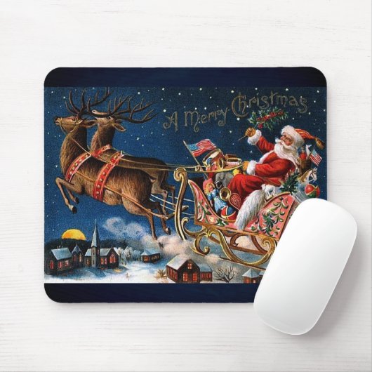 De kerstman komt naar de stad muismat (Met muis)