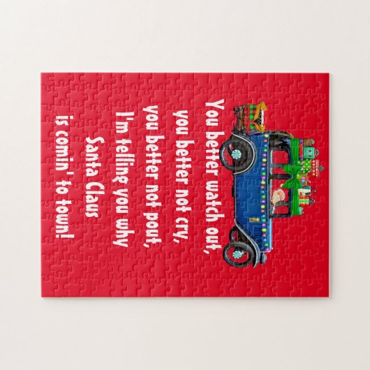 De kerstman komt naar de stad Puzzle Kinder Game Legpuzzel (Horizontaal)