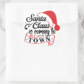 De kerstman komt naar de stad vierkante sticker (Tas)