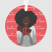 De Kerstman komt naar de stad White Elephant Ornament (achterkant)