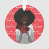 De Kerstman komt naar de stad White Elephant Ornament (voorkant)