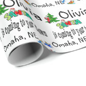 De Kerstman komt naar je Town Wrapping Paper Cadeaupapier (Rol Hoek)