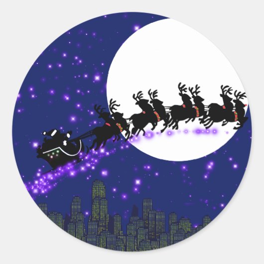 De kerstman komt op de sticker (Voorkant)