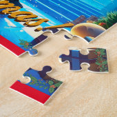 De kerstman komt uit de schoorsteen! legpuzzel (Zijkant)