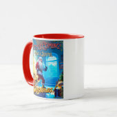 De kerstman komt uit de schoorsteen! mok (Voorkant links)