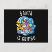 De kerstman komt van Surfboard Briefkaart (Voorkant)