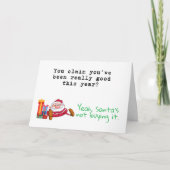 De Kerstman koopt het niet grappig Sarcastisch Ker Feestdagen Kaart (Voorkant)