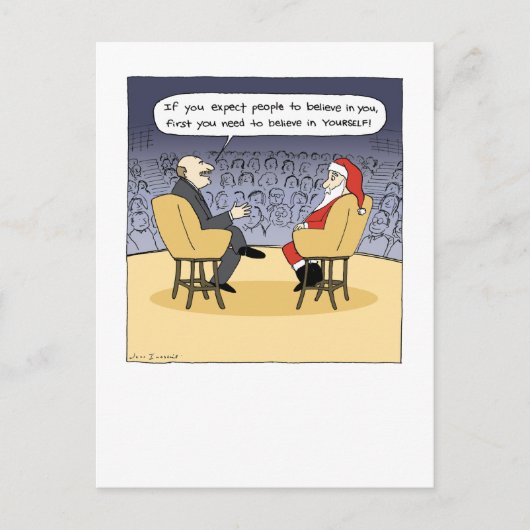 De Kerstman krijgt advies | Kersttherapie Feestdagenkaart (Voorkant)