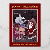 De Kerstman krijgt een kaartje Folie Feestdagenkaart (Voorkant)