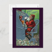 De Kerstman krijgt veel post Feestdagenkaart (Voorkant / Achterkant)