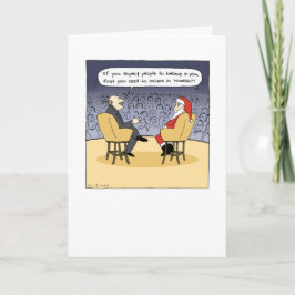De kerstman krijgt wat advies, humoristische kerst feestdagen kaart