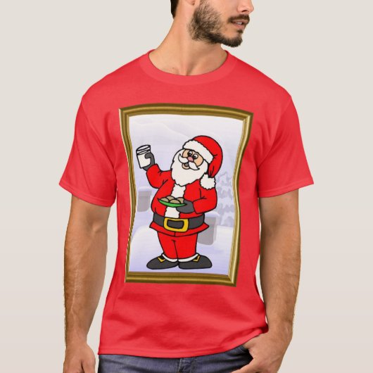 De kerstman krijgt wat koekjes t-shirt (Voorkant)
