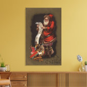 De kerstman leest zijn lijst van goede kinderen canvas afdruk (Insitu (Woonkamer))
