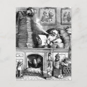 De Kerstman leest zijn mail Feestdagenkaart (Voorkant)