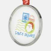 De Kerstman levert! Metalen Ornament (Links)